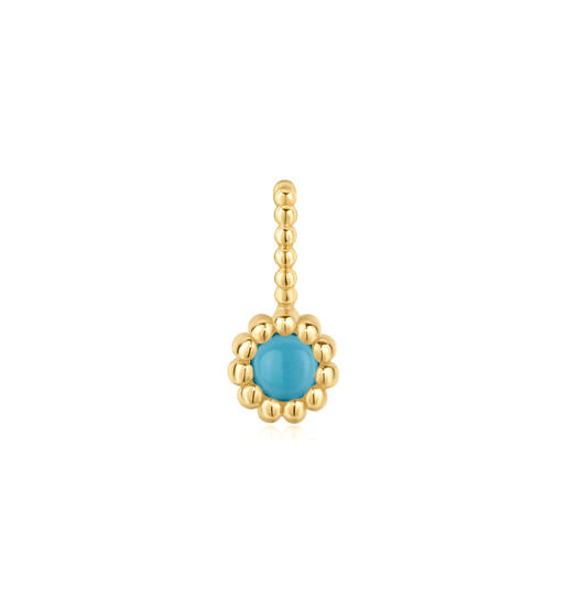  Pop Charms - Zilver / 14kt GP - Turkoois